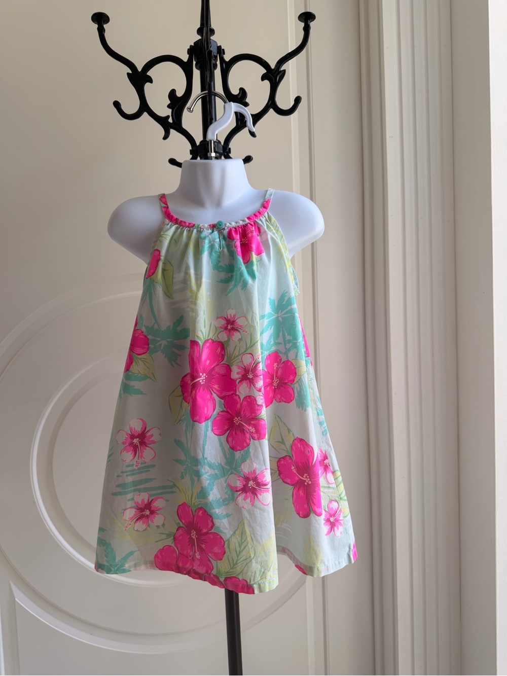 Carter's Pink & Aqua Floral Sundress 3T